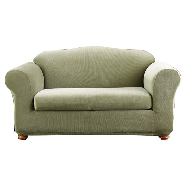 Stretch Madison Box Cushion Loveseat Slipcover by Sure Fit