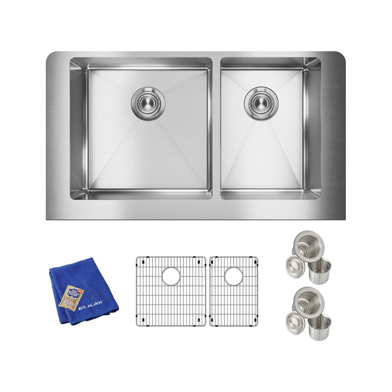 Elkay Crosstown 36 L X 20 W Double Basin Farmhouse Kitchen Sink