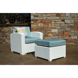 Loggins Patio Chair with Cushion and Ottoman