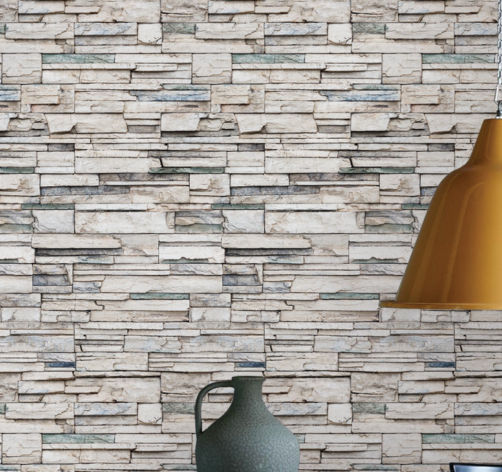 Union Rustic Lepe Faux Stone Peel And Stick Wallpaper Panel Reviews Wayfair