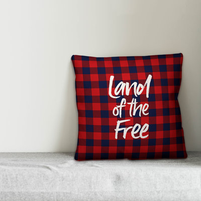 August Grove Iacovelli Land of the Free Buffalo Check Throw Pillow