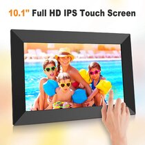 10 Inch Digital Picture Frames IPS Screen Digital Photo Frame 1920x1080 Electronic Photo Albums with Remote Control Easy Setup Video Music Photo 16:9 Auto-Rotate 32GB SD Card