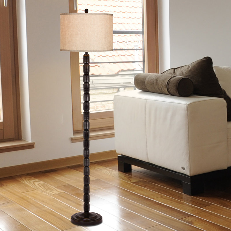 Orren Ellis Coady Industrial Ribbed 62.5" Floor Lamp ...
