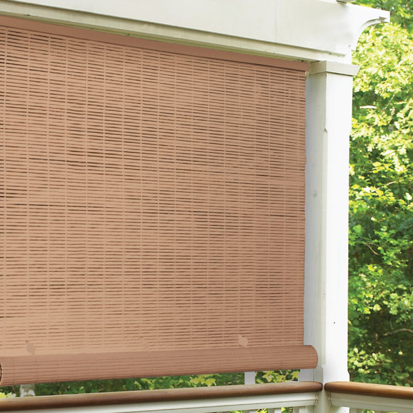 96WX72L Window Shade Exterior Solar Roll Up Patio Curtain Screen Treatment Blind
