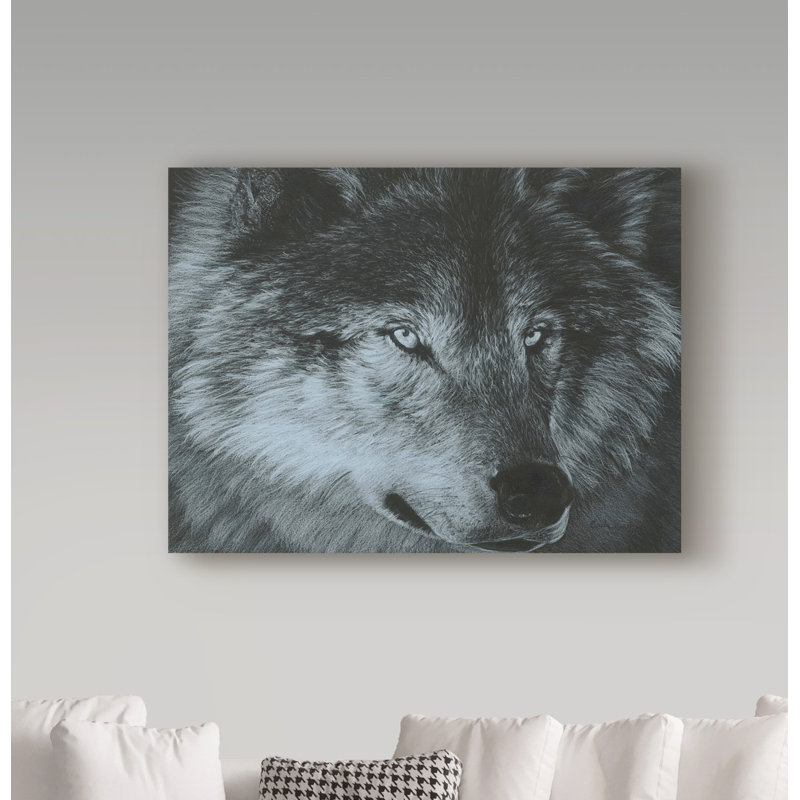 Millwood Pines Dark Wolf Acrylic Painting Print On Wrapped