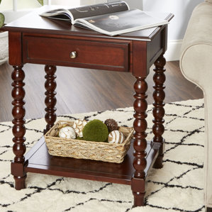 Adelia Turned Leg End Table by Alcott Hill