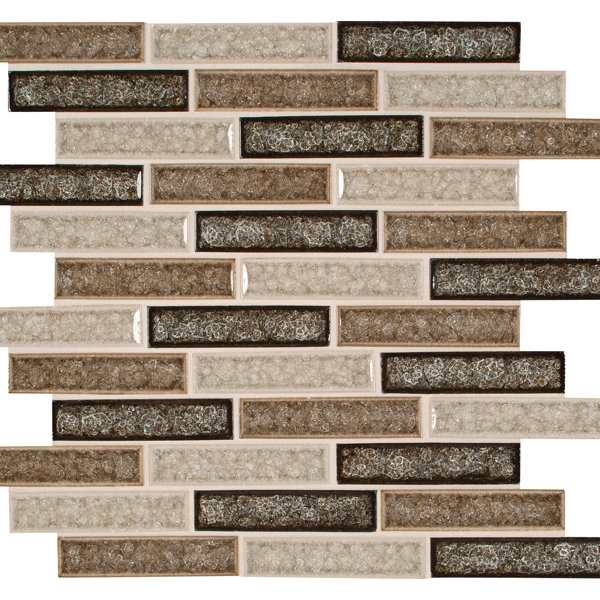 Venetian Cafe 1 x 4 Glass Mosaic Tile in Brown by MSI