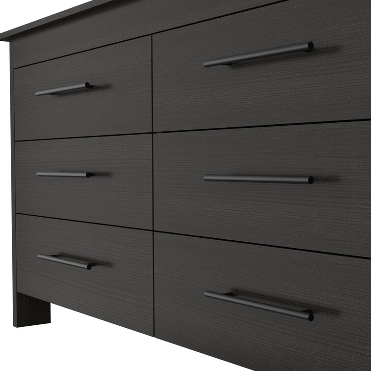Lynx High Gloss Black and Walnut 5 drawer large chest of drawers new