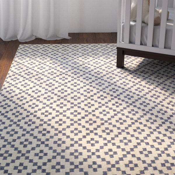 Elijah Simple Lattice Indigo Area Rug by Viv + Rae