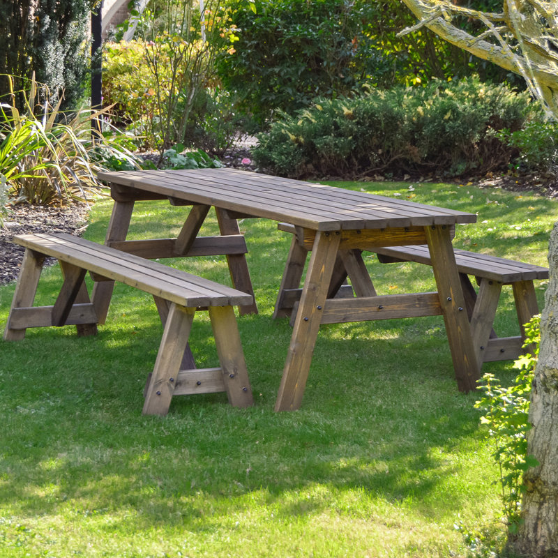 Sol 72 Outdoor Solid Wood Picnic Bench & Reviews Wayfair.co.uk