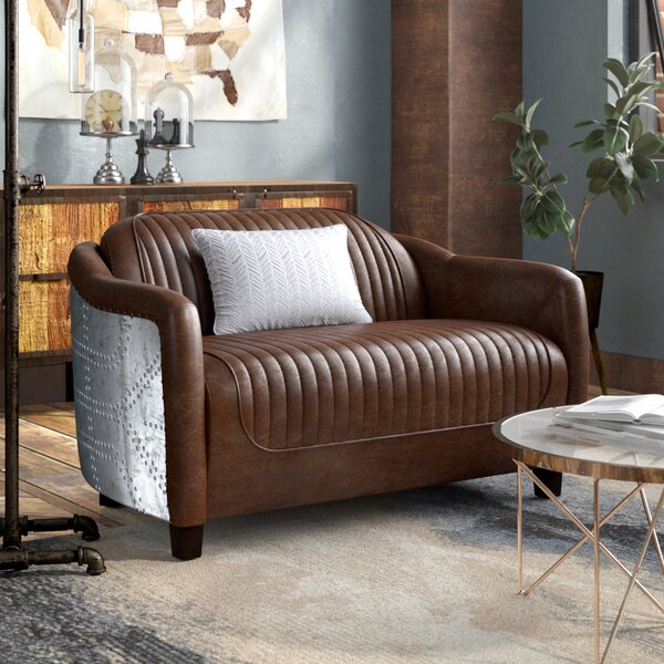 Annessia Leather Loveseat by 17 Stories