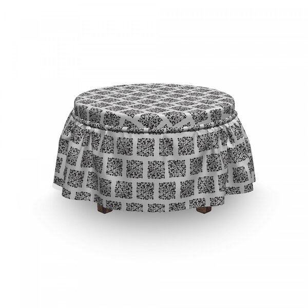 Dotted Squares Ottoman Slipcover (Set Of 2) By East Urban Home