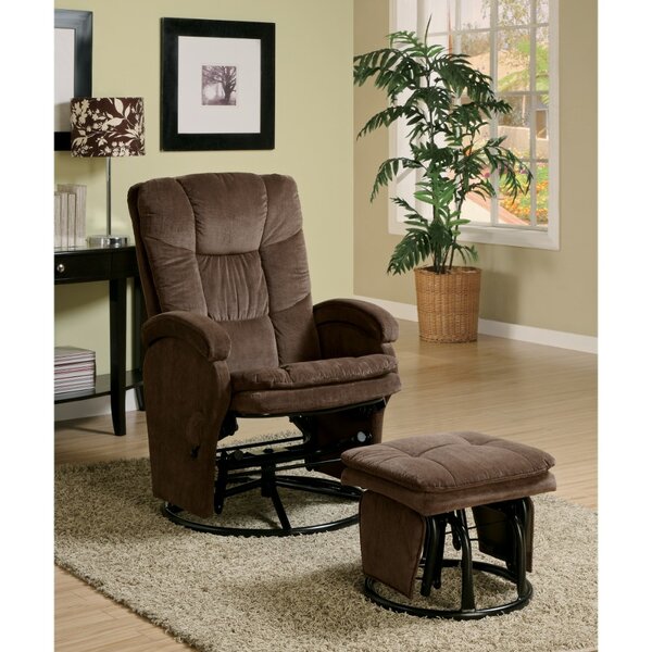 Review Tanis Extra Relaxing Manual Swivel Glider Recliner With Ottoman