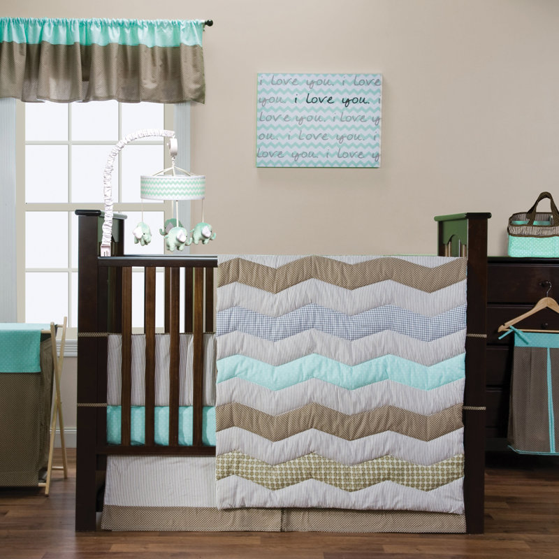 Trend Lab Cocoa Mint 3 Piece Crib Bedding Set & Reviews Wayfair