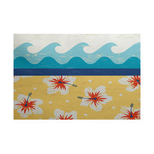 Golden Beach Yellow Indoor/Outdoor Area Rug