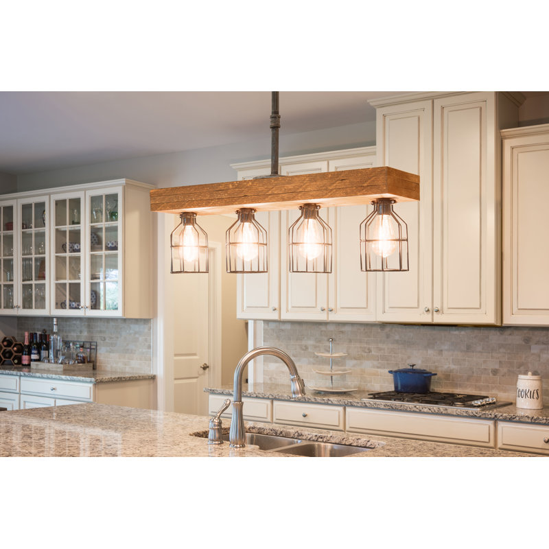 Gracie Oaks Varley 4 Light Kitchen Island Linear Pendant