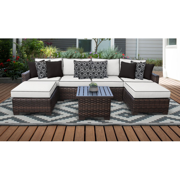 white aluminum patio set