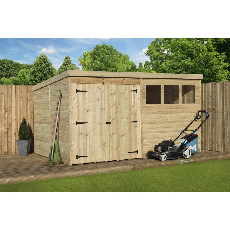 Sol 72 Outdoor Kaufmann 14 Ft W X 8 Ft D Shiplap Pent Wooden