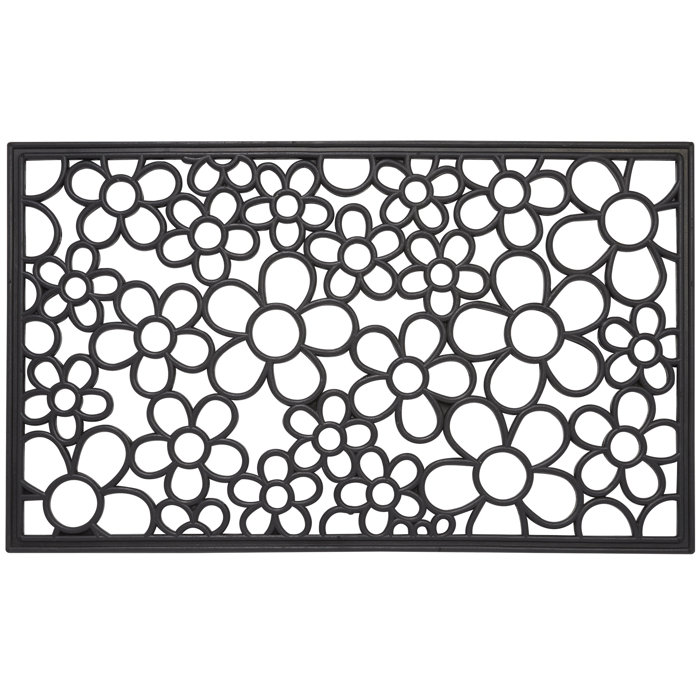 Envelor Home Floral Wrought Iron Rubber 30 In X 18 In Non Slip