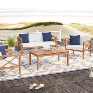Delray 4 Piece Lounge Seating Group with Cushions
