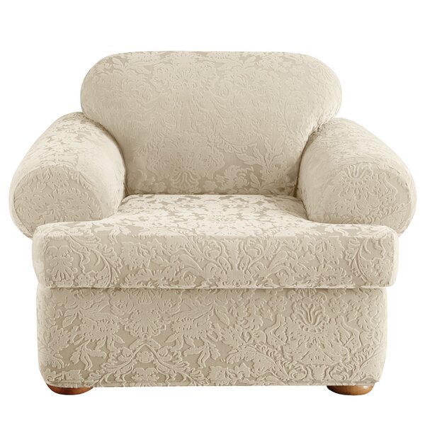 Stretch Jacquard Damask T-Cushion Armchair Slipcover By Sure Fit