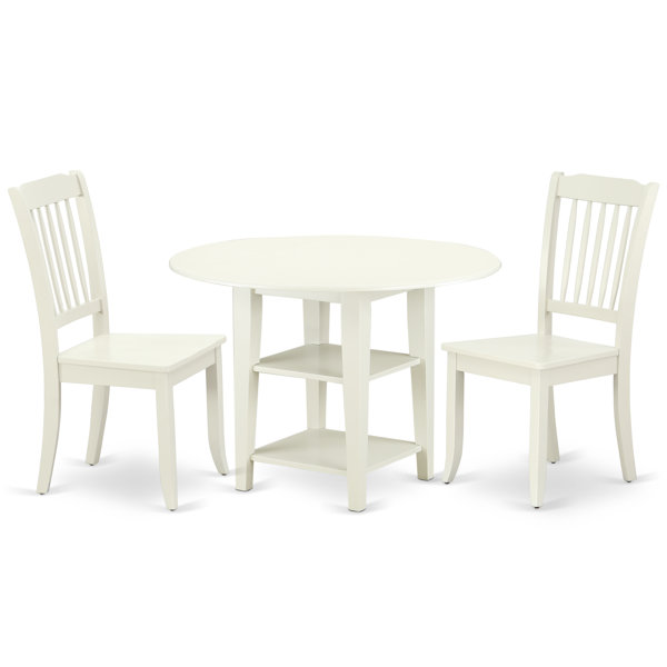 #1 Kugler 3 Piece Drop Leaf Solid Wood Dining Set By August Grove Coupon