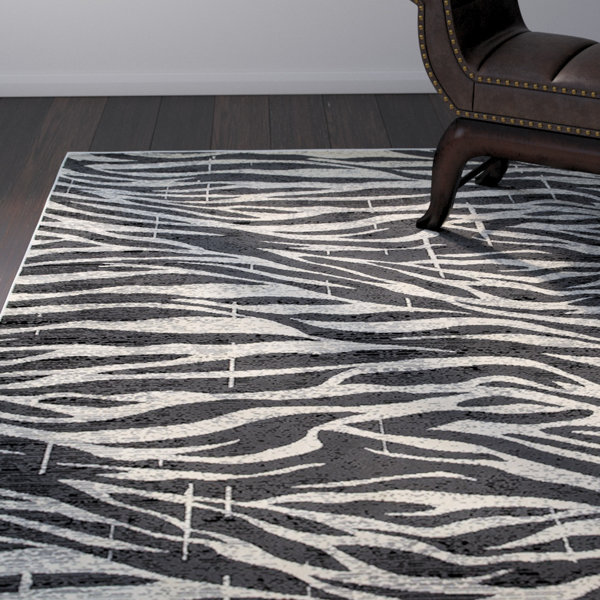 Wali Black/Gray Area Rug by Bloomsbury Market