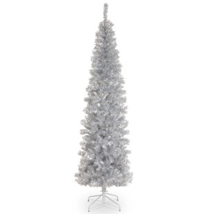 Tinsel Trees Silver Artificial Christmas Tree Unlit With Stand Tinsel Trees Silver Artificial Christmas Tree Unlit With Stand