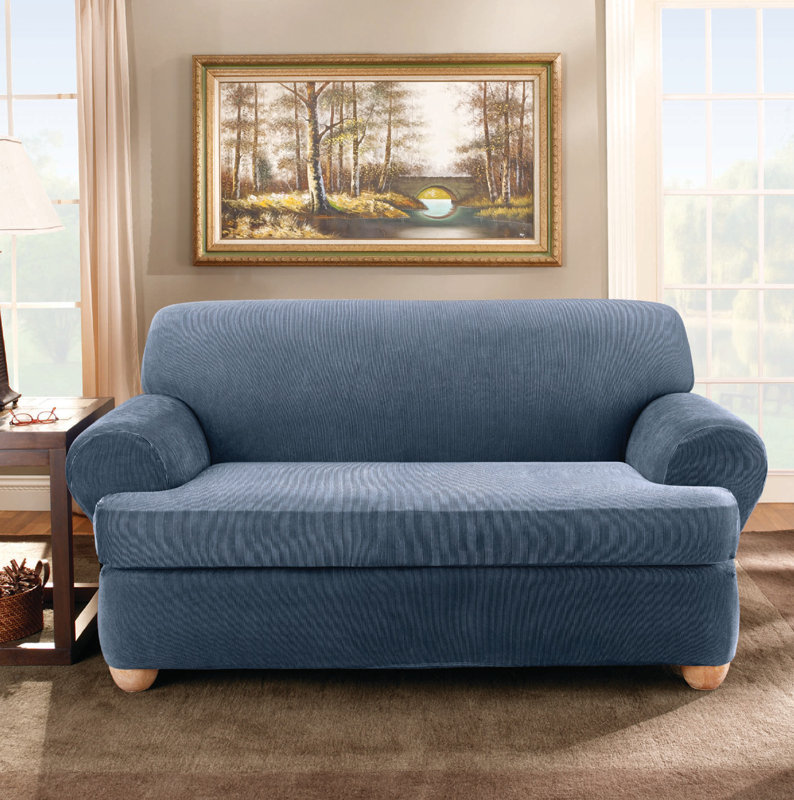 Sure Fit Stretch Stripe TCushion Loveseat Slipcover & Reviews Wayfair