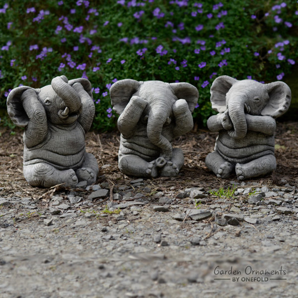 hear speak no evil stone garden ornaments cheeky monkey Monkeys see
