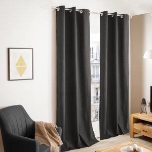 Carnside Foamback Solid Grommet Curtain Panels (Set of 2)