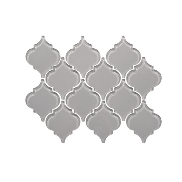 Water Jet Series 3 x 3 Glass Mosaic Tile in Dark Gray by WS Tiles