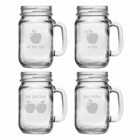 Apple Idioms 16 oz. Drinking Jar by Susquehanna Glass
