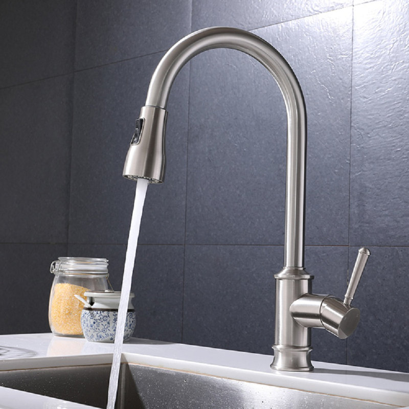 Opard Pull Down Touch Single Handle Kitchen Faucet Wayfair