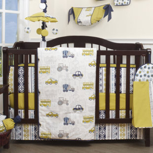 Vintage Car Crib Bedding Wayfair Earlene Transportation Nursery Cars 13 Piece Crib Bedding Set