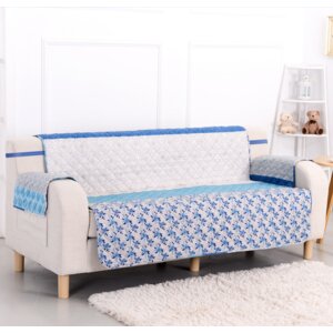 Blue Stone Box Cushion Loveseat Slipcover