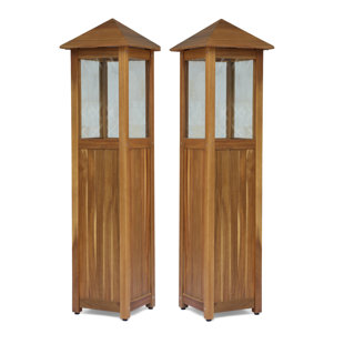 Best Wood Lantern (Set of 2) By Loon Peak Outdoor Lighting Wood Lantern (Set of 2) By Loon Peak Outdoor Lighting