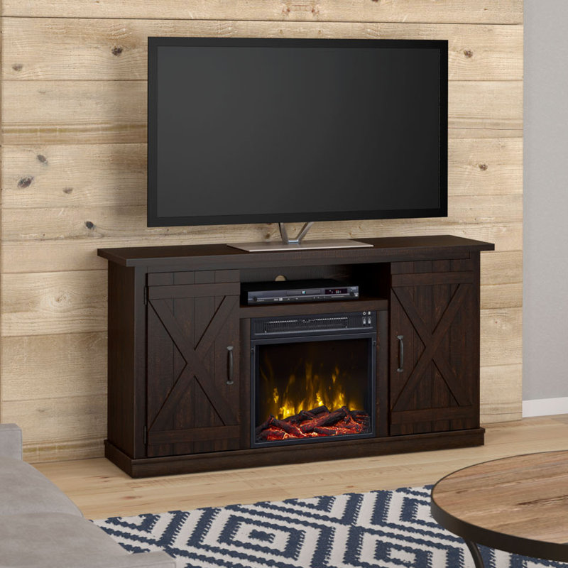 Lorraine TV Stand for TVs up to 55" with Electric Fireplace Included