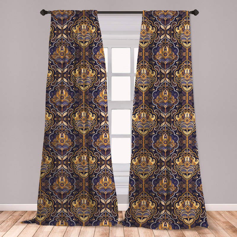 East Urban Home Ambesonne Asian Curtains Oriental Antique Pattern Oriental Antique Pattern
