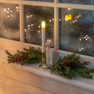 2 Packs LED Solar Window Candle Wall Light Wedding Xmas Home Decor Ornaments