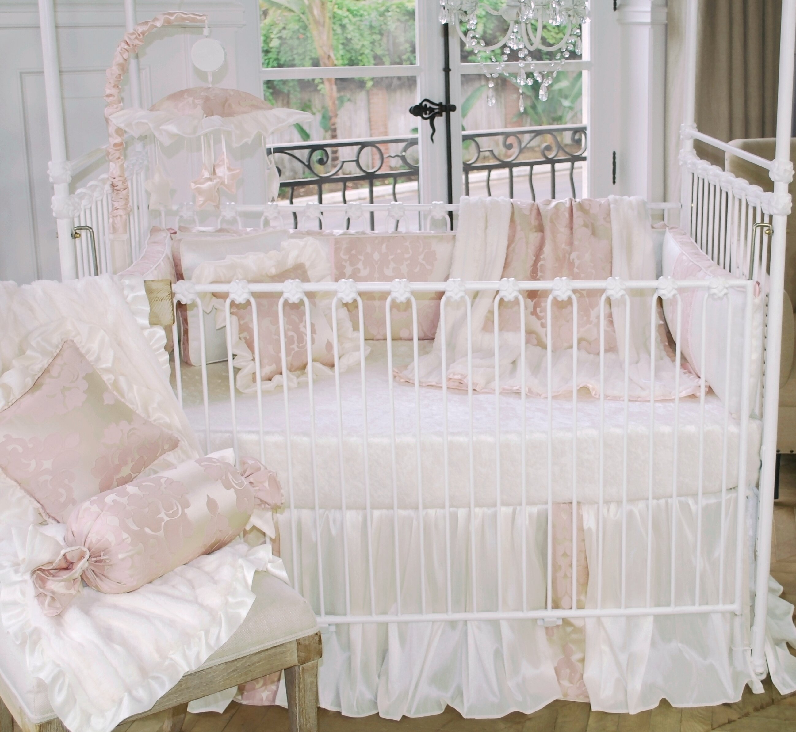 blush crib bedding set