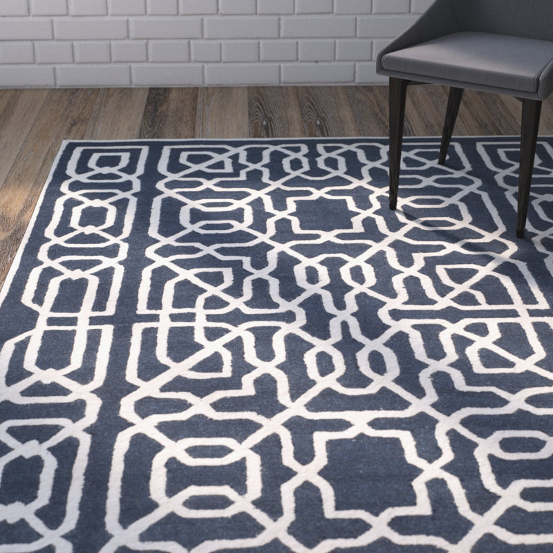 Wrought Studio Martins Navy Ivory Area Rug Reviews Wayfair Martins Navy Ivory Area Rug