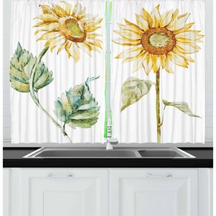 Fruits and Vegetables Kitchen Curtains 2 Panel Set Decor Window Drapes 55x39 In