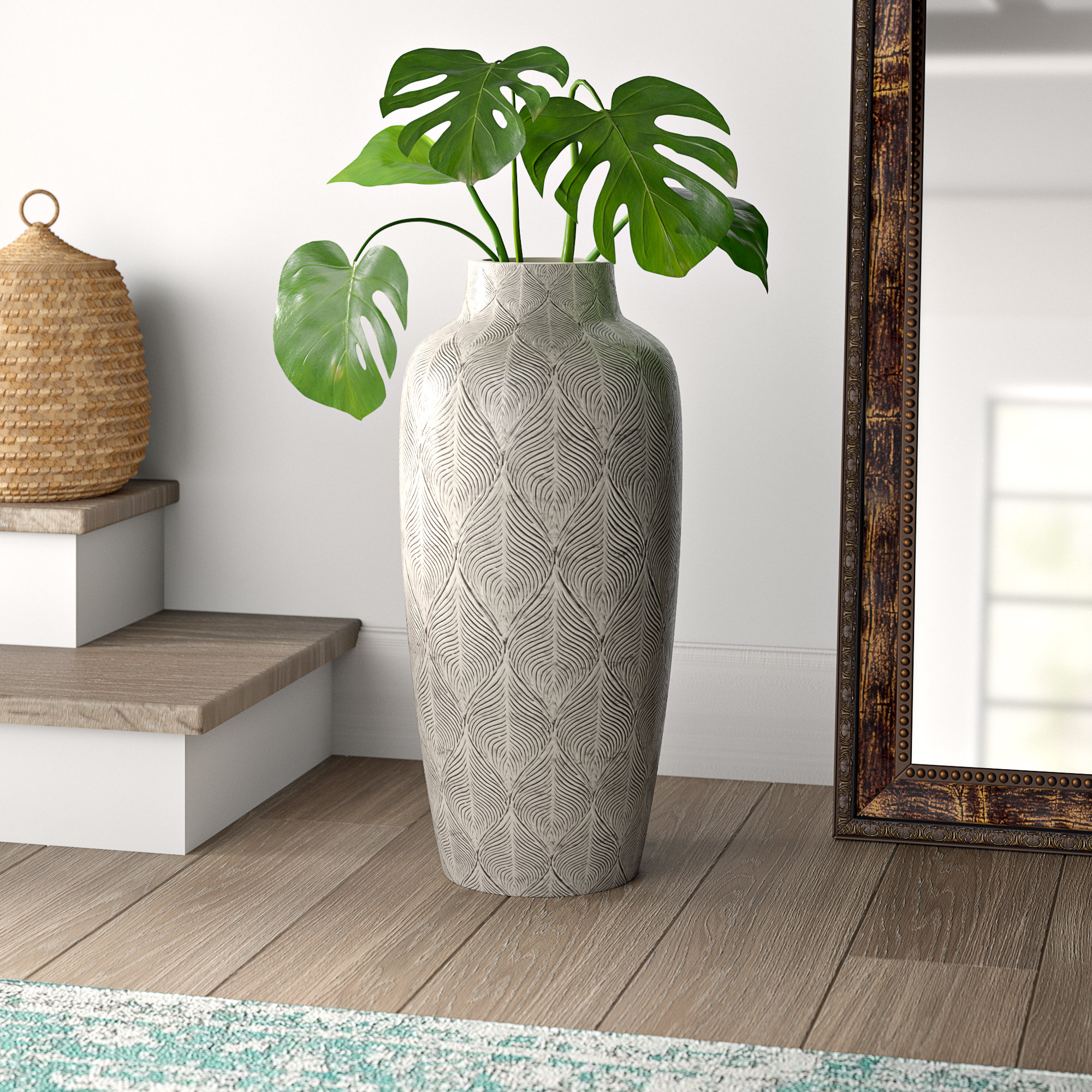 Mistana Adda Feathered Oversize Floor Vase Reviews Wayfair Adda Feathered Oversize Floor Vase