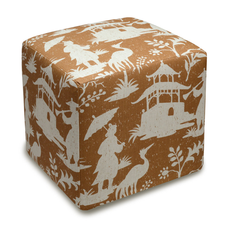 Chinoiserie Cube Ottoman