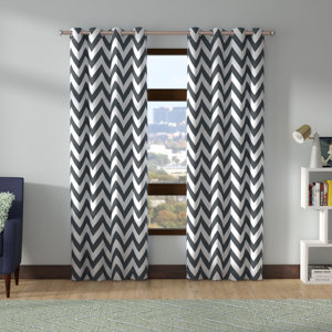 Khalil Chevron Blackout Thermal Grommet Curtain Panels (Set of 2)