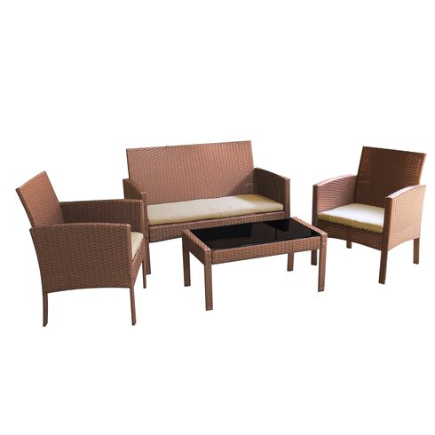 Castanon 4 Piece Deep Seating Group with Cushions