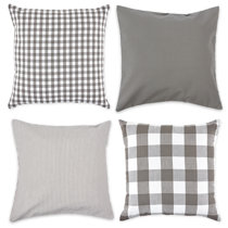 grey buffalo plaid pillows