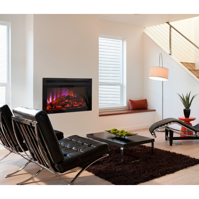 Orren Ellis Kingsley Custom Designer Recessed Electric Fireplace