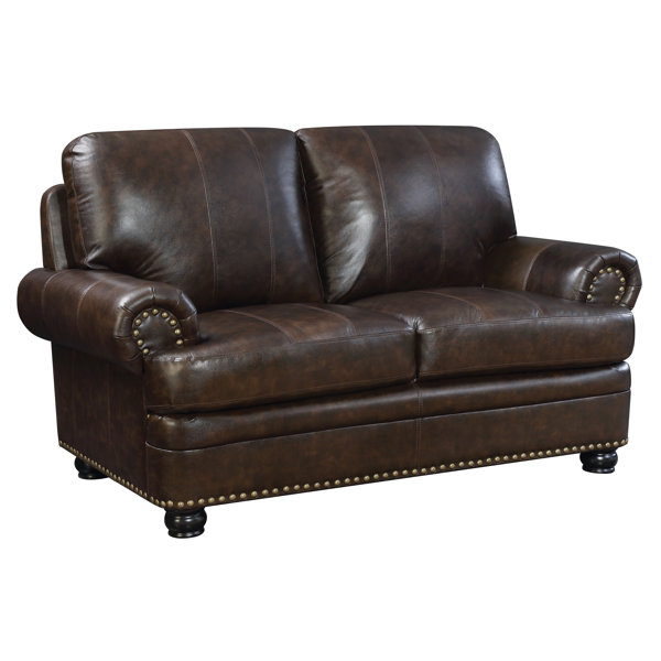 Alamosa Transitional Leather Loveseat By Hokku Designs Today Sale Only